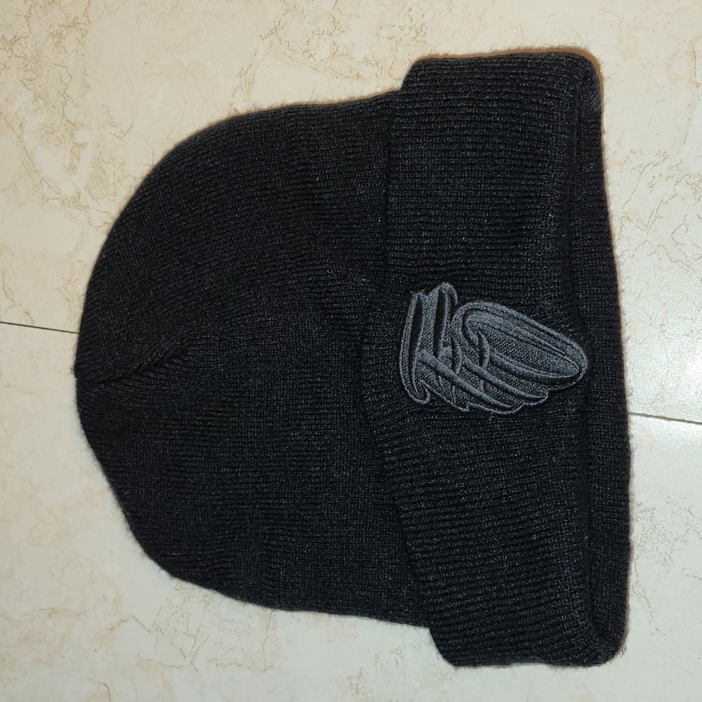 Far From Ordinary Black Big Logo Embroidered Touqe
